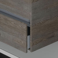 Inda - Mobile bagno 2 cassetti L.80 con lavabo specchio illuminato - Olmo fumè