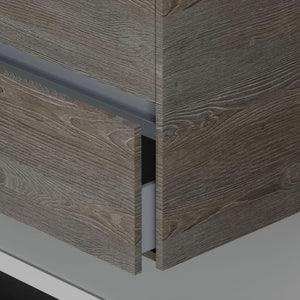 Inda - Mobile bagno 2 cassetti L.80 con lavabo specchio illuminato - Olmo fumè