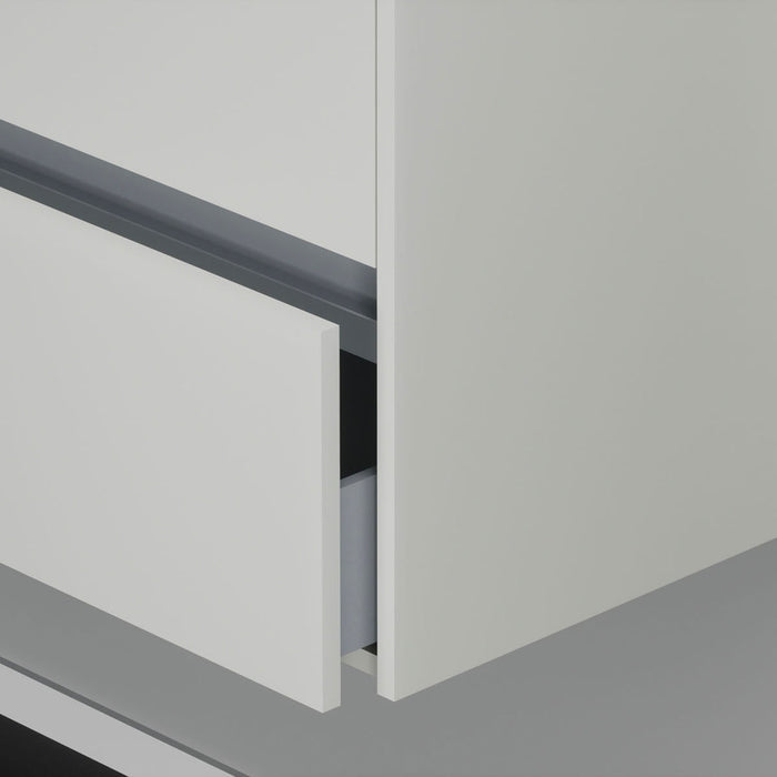 Inda - Mobile bagno 2 cassetti L.100 con lavabo specchio illuminato - Bianco opaco