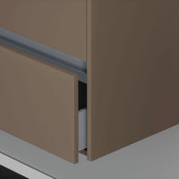 Inda - Mobile bagno 2 cassetti L.100 con lavabo specchio illuminato - Visone opaco