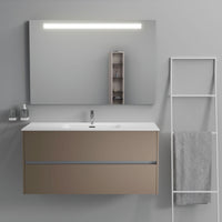 Inda - Mobile bagno 2 cassetti L.120 con lavabo specchio illuminato - Visone opaco