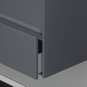 Inda - Mobile bagno 2 cassetti L.120 con lavabo specchio illuminato - Titanio opaco