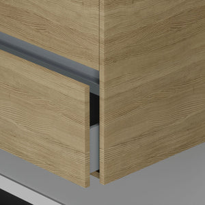 Inda - Mobile bagno 2 cassetti L.120 con lavabo specchio illuminato - Rovere naturale