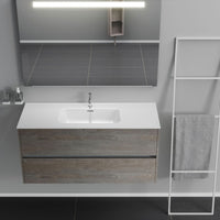 Inda - Mobile bagno 2 cassetti L.120 con lavabo specchio illuminato - Olmo fumè