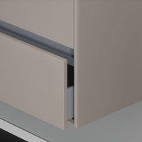 Inda - Mobile bagno 2 cassetti L.60 con lavabo specchio e lampada - Avorio opaco