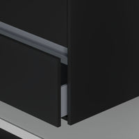 Inda - Mobile bagno 2 cassetti L.60 con lavabo specchio e lampada - Nero opaco