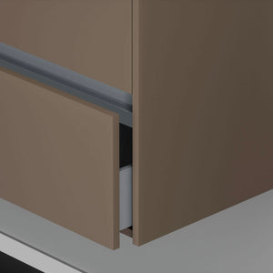 Inda - Mobile bagno 2 cassetti L.80 con lavabo specchio e lampada - Visone opaco