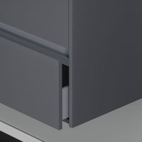 Inda - Mobile bagno 2 cassetti L.80 con lavabo specchio e lampada - Titanio opaco