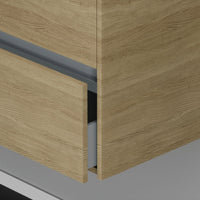 Inda - Mobile bagno 2 cassetti L.80 con lavabo specchio e lampada - Rovere naturale