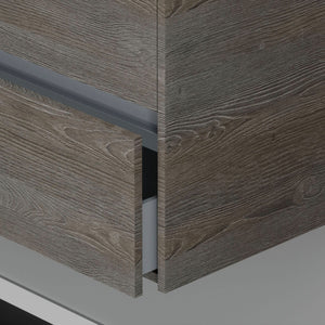 Inda - Mobile bagno 2 cassetti L.120 con lavabo specchio e lampada - Olmo fumè