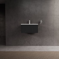 Inda - Mobile bagno L.60 con lavabo lucido / Nero opaco 1 cassetto - Diamante