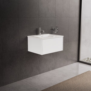 Inda - Mobile bagno L.60 con lavabo lucido / Bianco lucido 1 cassetto - Diamante