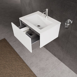 Inda - Mobile bagno L.60 con lavabo lucido / Bianco lucido 1 cassetto - Diamante