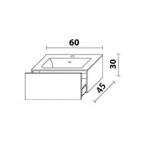 Inda - Mobile bagno L.60 con lavabo opaco / Bianco opaco 1 cassetto - Diamante