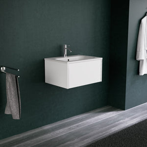 Inda - Mobile bagno L.60 con lavabo opaco / Bianco opaco 1 cassetto - Diamante