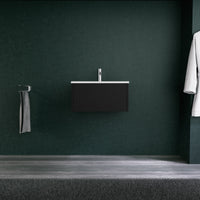 Inda - Mobile bagno L.60 con lavabo opaco / Nero opaco 1 cassetto - Diamante