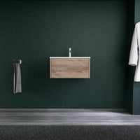 Inda - Mobile bagno L.60 con lavabo opaco / Rovere naturale 1 cassetto - Diamante