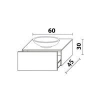 Inda - Mobile bagno L.60 con lavabo in appoggio / Bianco opaco 1 cassetto - Diamante