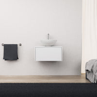 Inda - Mobile bagno L.60 con lavabo in appoggio / Bianco opaco 1 cassetto - Diamante