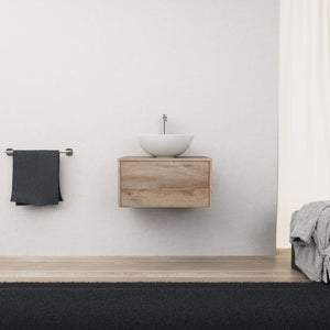 Inda - Mobile bagno L.60 con lavabo in appoggio / Rovere naturale 1 cassetto - Diamante