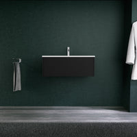 Inda - Mobile bagno L.80 con lavabo opaco / Nero opaco 1 cassetto - Diamante