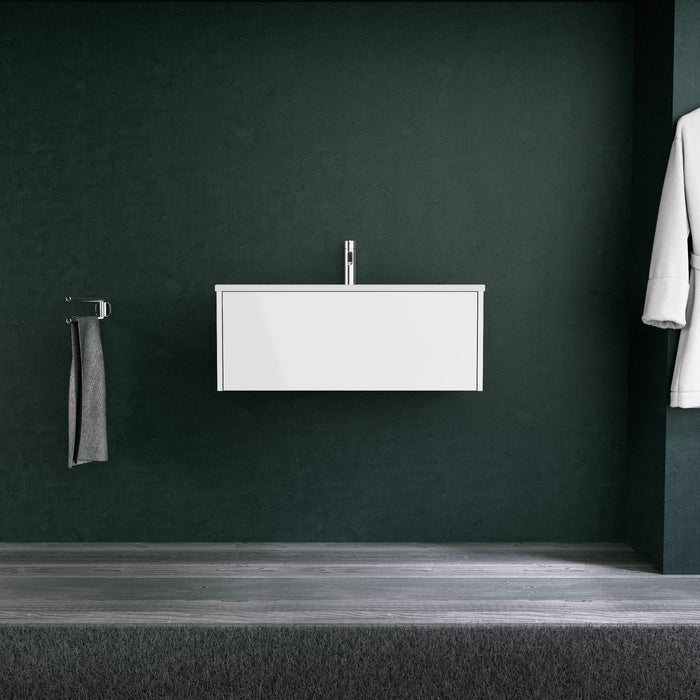 Inda - Mobile bagno L.80 con lavabo opaco / Bianco lucido 1 cassetto - Diamante