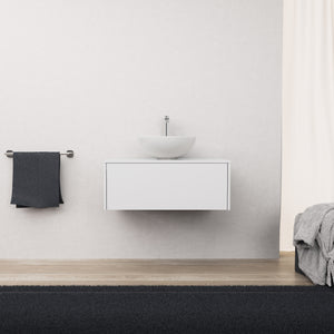 Inda - Mobile bagno L.80 con lavabo in appoggio / Bianco lucido 1 cassetto - Diamante