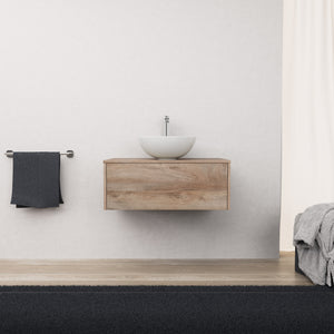 Inda - Mobile bagno L.80 con lavabo in appoggio / Rovere naturale 1 cassetto - Diamante