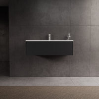 Inda - Mobile bagno L.100 con lavabo lucido / Nero opaco 1 cassetto - Diamante