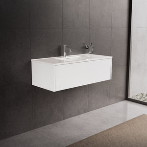 Inda - Mobile bagno L.100 con lavabo lucido / Bianco lucido 1 cassetto - Diamante
