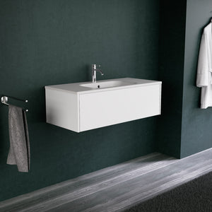 Inda - Mobile bagno L.100 con lavabo opaco / Bianco opaco 1 cassetto - Diamante
