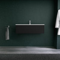 Inda - Mobile bagno L.100 con lavabo opaco / Nero opaco 1 cassetto - Diamante