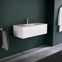 Inda - Mobile bagno L.100 con lavabo opaco / Bianco lucido 1 cassetto - Diamante