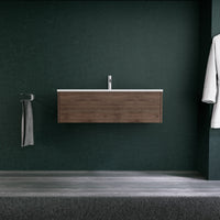 Inda - Mobile bagno L.100 con lavabo opaco / Rovere castano 1 cassetto - Diamante