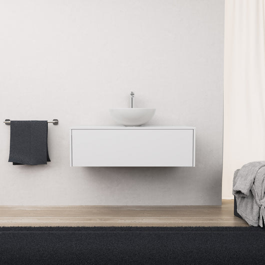 Inda - Mobile bagno L.100 con lavabo in appoggio / Bianco lucido 1 cassetto - Diamante
