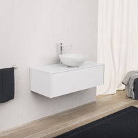 Inda - Mobile bagno L.100 con lavabo in appoggio / Bianco lucido 1 cassetto - Diamante