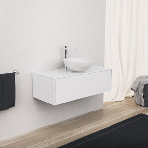 Inda - Mobile bagno L.100 con lavabo in appoggio / Bianco lucido 1 cassetto - Diamante