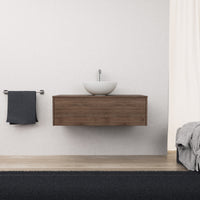 Inda - Mobile bagno L.100 con lavabo in appoggio / Rovere castano 1 cassetto - Diamante