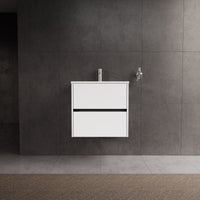 Inda - Mobile bagno L.60 con lavabo lucido / Bianco lucido 2 cassetti - Diamante
