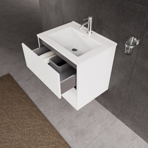 Inda - Mobile bagno L.60 con lavabo lucido / Bianco lucido 2 cassetti - Diamante