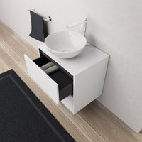 Inda - Mobile bagno L.60 con lavabo in appoggio / Bianco opaco 2 cassetti - Diamante