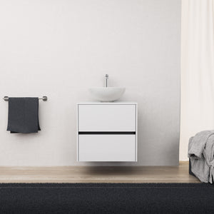 Inda - Mobile bagno L.60 con lavabo in appoggio / Bianco lucido 2 cassetti - Diamante