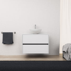 Inda - Mobile bagno L.80 con lavabo in appoggio / Bianco lucido 2 cassetti - Diamante