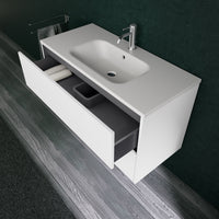Inda - Mobile bagno L.100 con lavabo opaco / Bianco opaco 2 cassetti - Diamante