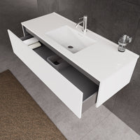 Inda - Mobile bagno L.120 con lavabo lucido / Bianco opaco 1 cassetto - Diamante