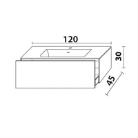 Inda - Mobile bagno L.120 con lavabo lucido / Nero opaco 1 cassetto - Diamante