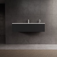 Inda - Mobile bagno L.120 con lavabo lucido / Nero opaco 1 cassetto - Diamante