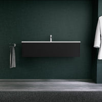 Inda - Mobile bagno L.120 con lavabo opaco / Nero opaco 1 cassetto - Diamante