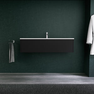 Inda - Mobile bagno L.120 con lavabo opaco / Nero opaco 1 cassetto - Diamante