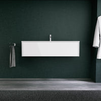 Inda - Mobile bagno L.120 con lavabo opaco / Bianco lucido 1 cassetto - Diamante